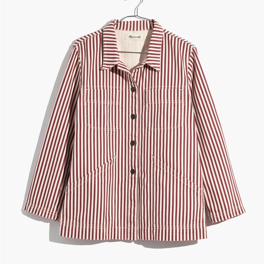 Madewell Red Pinstripe Chore Jacket